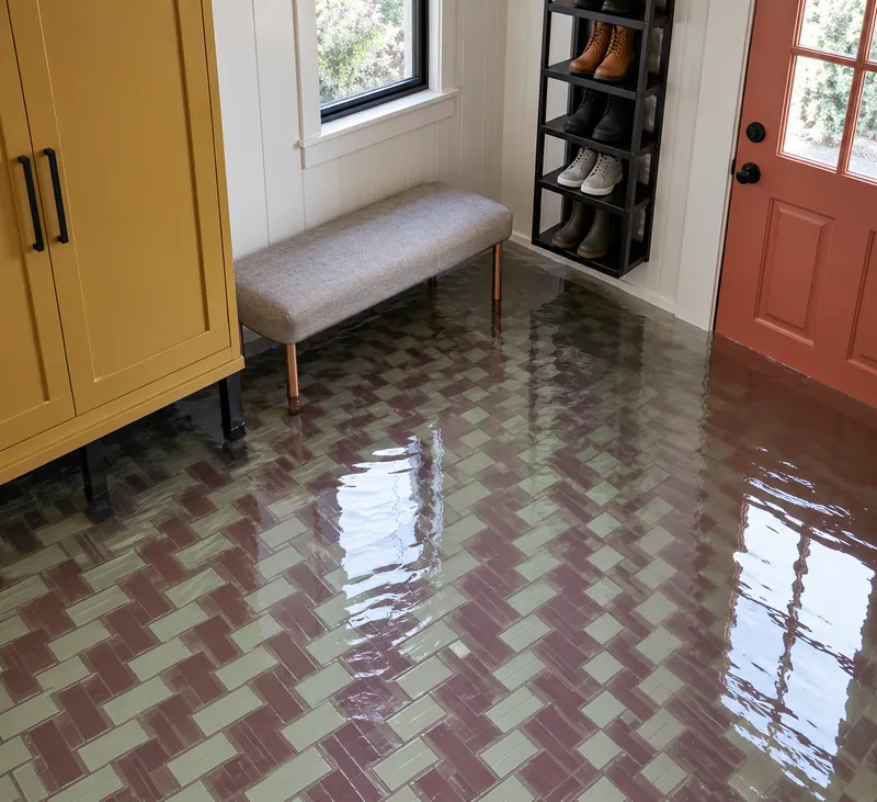 Water Extraction Near Briarwood Park — flooded room with a visible waterline