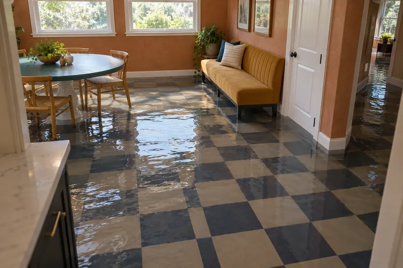 Water Extraction in DeSoto — standing water across a furnished room